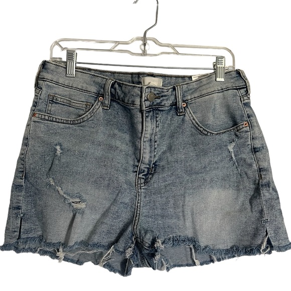 H&M Light Blue Distressed Denim Shorts - Picture 2 of 13